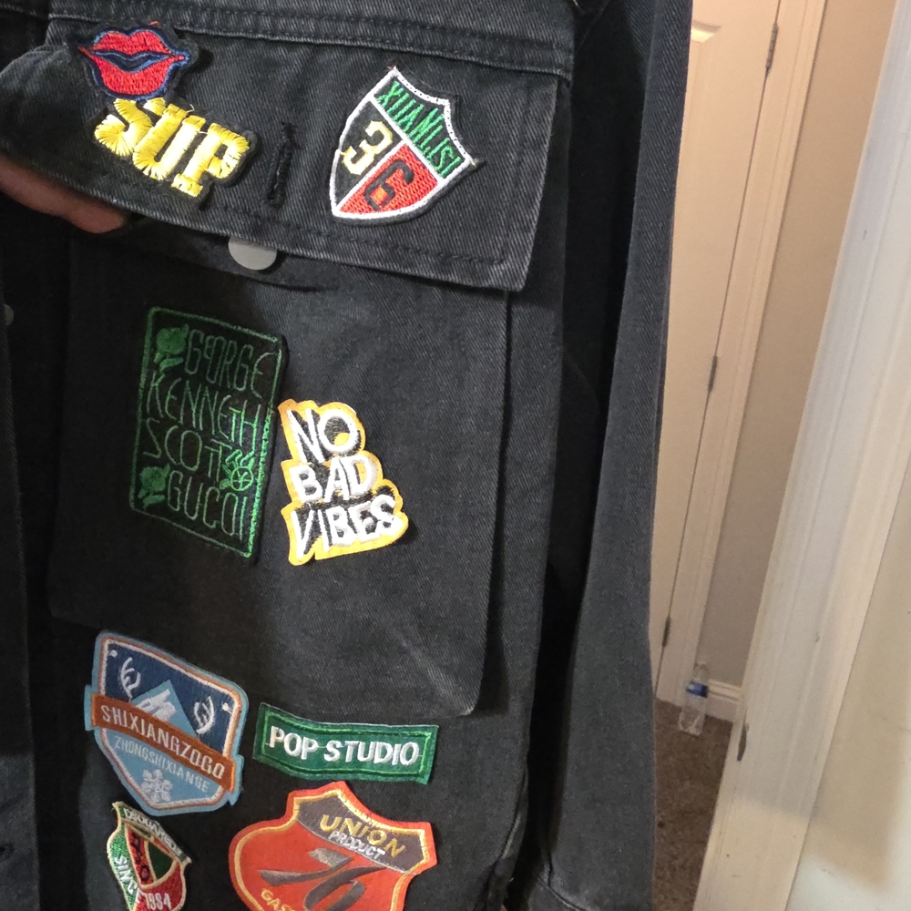 Daisy Multicolor Patch Jean Jacket - image 4